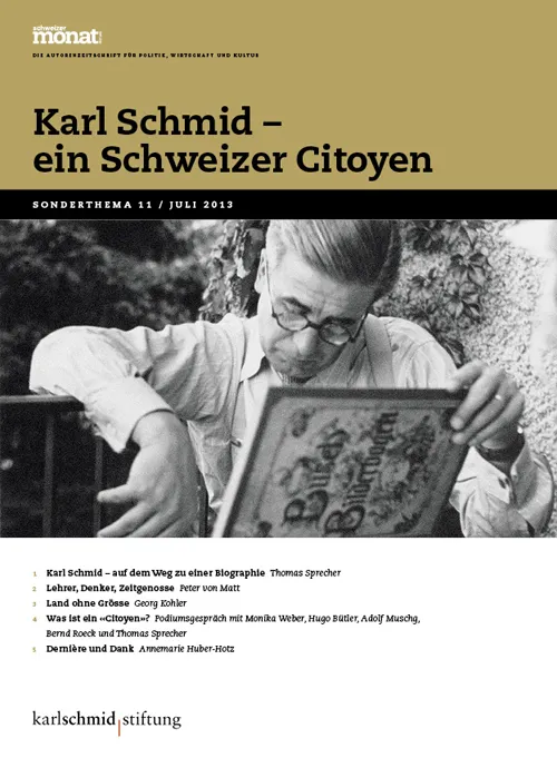 Cover: Karl Schmid - ein Schweizer Citoyen